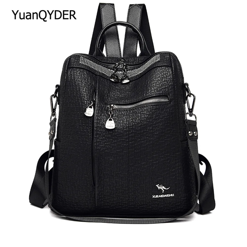 

Anti-theft Design Women's Backpack High Quality PU Leather Ladies Travel Backpack Fashion Letter Design Women Student School Bag