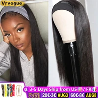 vrvouge headband wig human hair straight brazilian headband wigs for black women human hair glueless full machine made half wigs