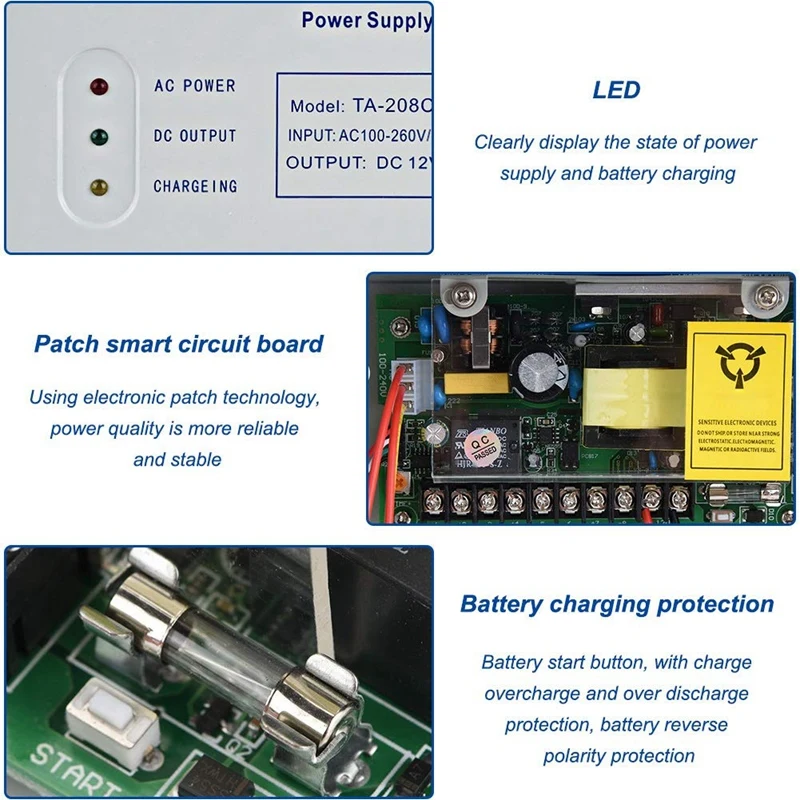 208ck d ac 110 240v dc 12v5a door access control system switching supply power ups power supply free global shipping