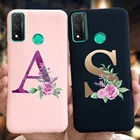 Чехол для Huawei P Smart 2019, 2018, 2020, 2021 Plus, P Smart Z, мягкий, с буквами и цветами
