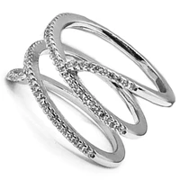 silver color sparkling single rings for women couples new fashion elegant party jewelry