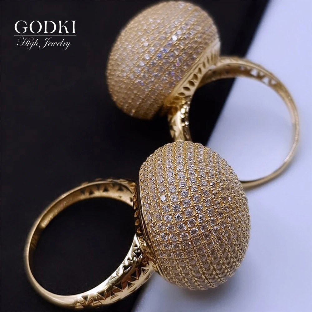 

Soramoore Trendy Disco Ball Big Bold Statement Ring for Women Cubic Zircon Finger Rings Beads Charm Ring Bohemian Beach Jewelry