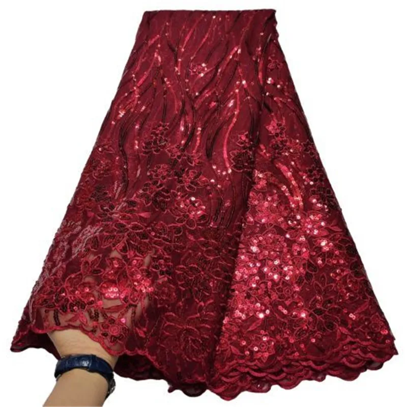 

African Sequence lace fabric 2021 High Quality Glitter Sequins lace fabric French Tulle lace fabric for Evening Dress Party