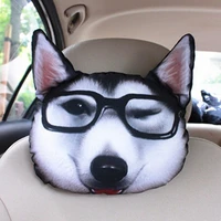 85 hot sales 3d simulation cat dog animal pattern stuffed toy car headrest pillow cushion
