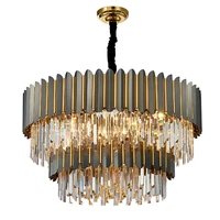led art deco stainless steel crystal chrome gold suspension luminaire lampen pendant lights pendant lamp pendant light for foyer