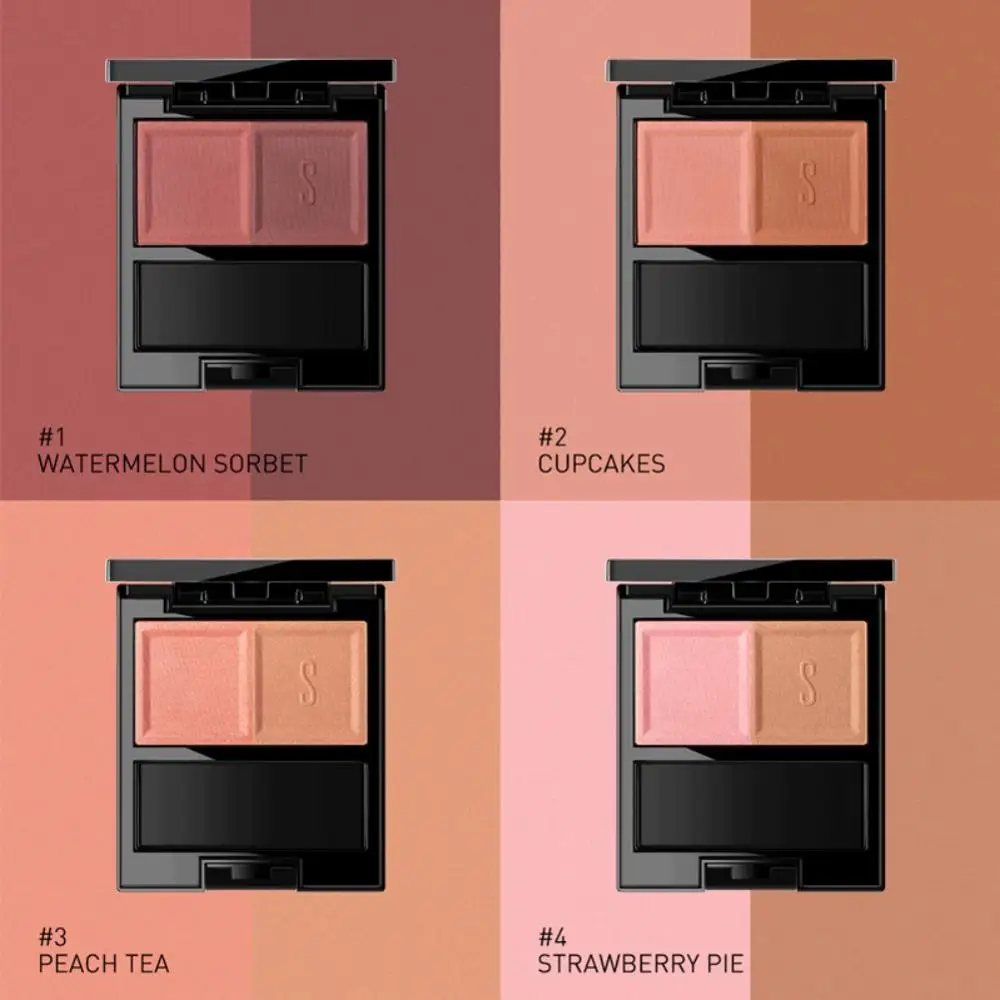 Двухцветные клетчатые Румяна Палитра 24 часа не тускнеют масляное управление