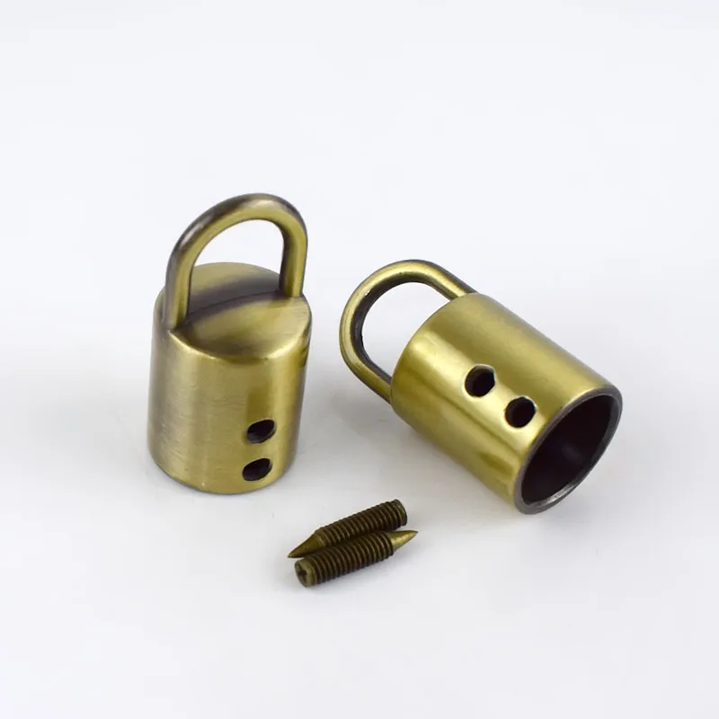 brass 10/20 штук 11 мм сумка с металлической пряжкой, Сумки из натуральной кожи ремень с бахромой, с кисточками Кепки застежка Вешалки шнуры замок фиксаторы уход за кожей лица маска DIY аппаратных аксессуаров KY037 - Цвет: brass