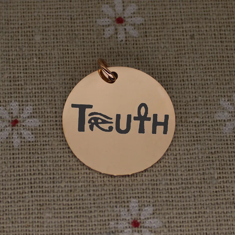 Очаровательыне нержавеющие истина Кулон Шарм лазерный гравированный логотип