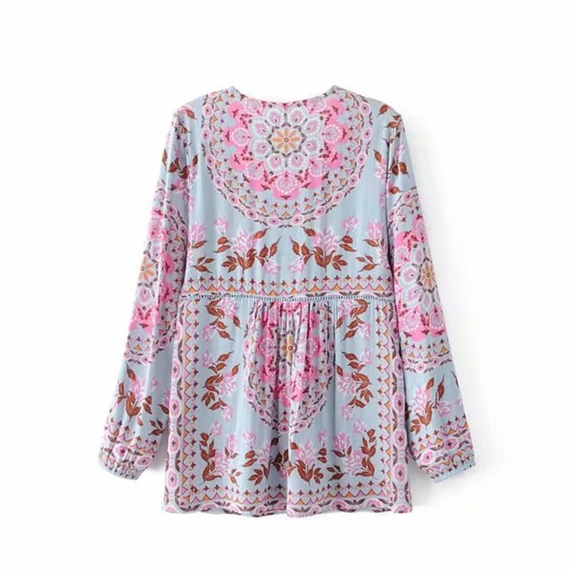 Boho Queens каштановых для женщин с цветочным принтом из кружева v образным вырезом на