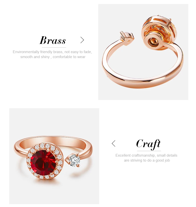 Cdyle кольцо из розового золота, украшенное кристаллом от Swarovski, ювелирные изделия, регулируемый размер, кольца для женщин, подарок на день рождения