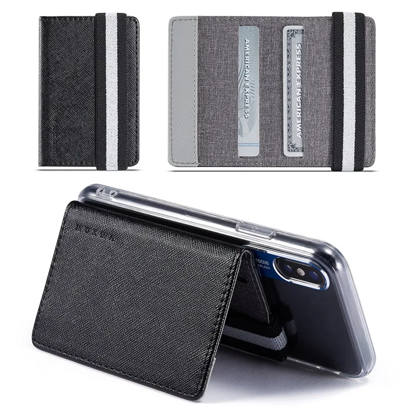 5 Colors RFID Blocking Adhesive Genuine Leather Credit Card Pocket Sticker Pouch Holder Case for Cell Phone | Багаж и сумки