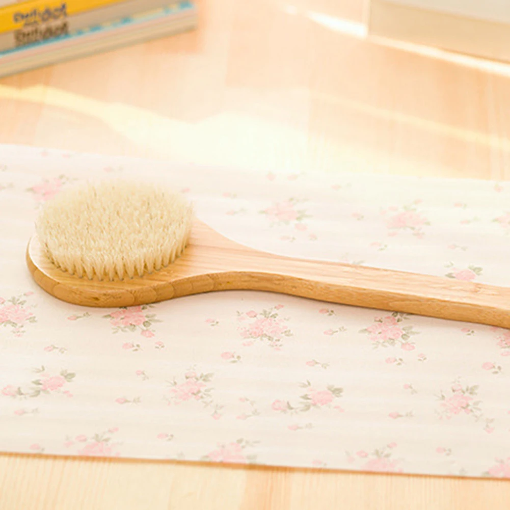 Бамбуковая щетка для тела с длинной ручкой душа спа отшелушивающая ванны спины