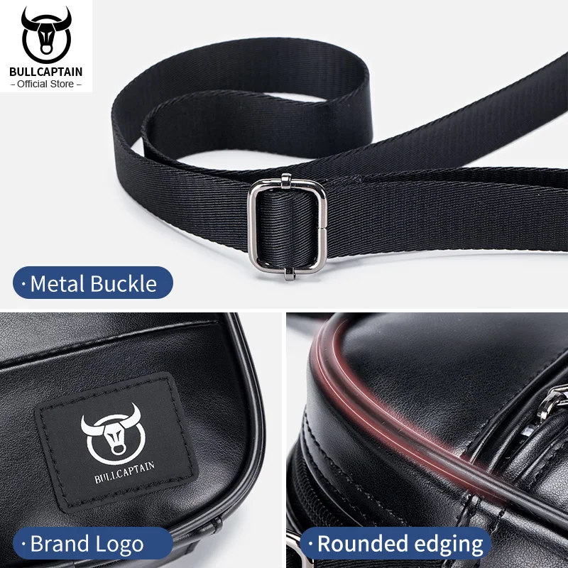 BULLCAPTAIN-Men's Messenger Shoulder Bag High-quality Classic Fashion Multifunctional Casual Medium and Small Bag