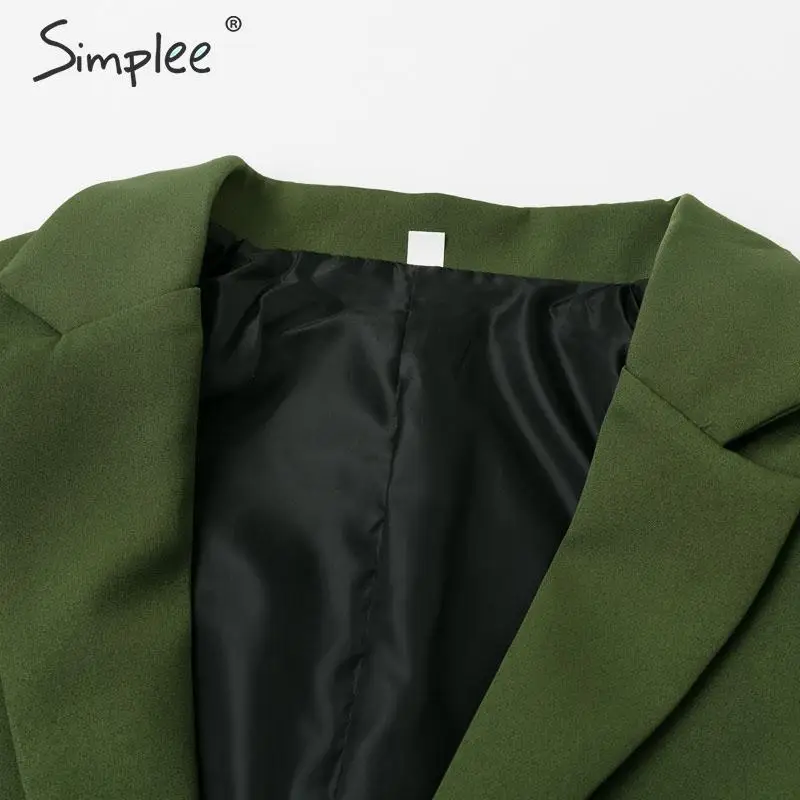 Simplee Двубортный женский пиджак Элегантный шикарный офисный осень зима верхняя