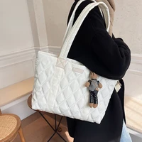 2021 hit winter brand nylon tote bags for women luxury designer quilted big handbags large capacity cotton shoulder satchels bag