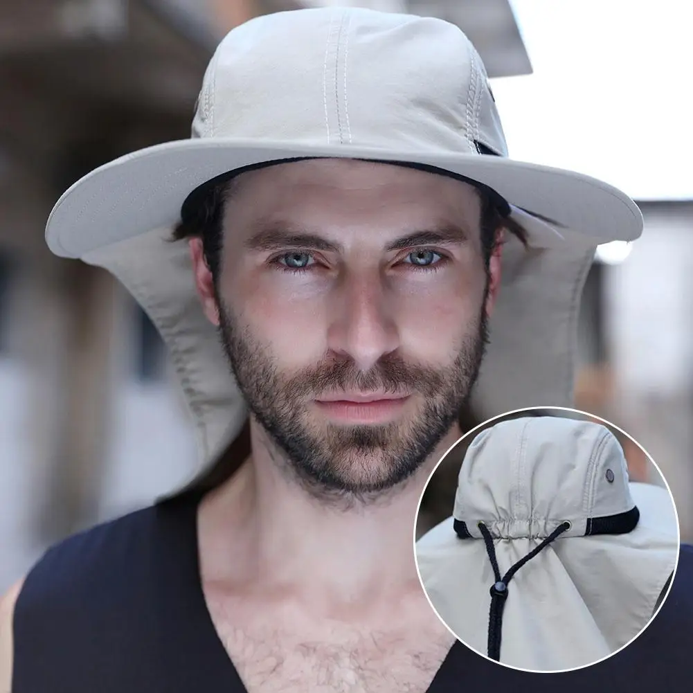 

Adjustable Breathable Wide Brim Neck Cover Anti UV Protection Cap Summer Sun Hat Stop The Flying Spit for Summer