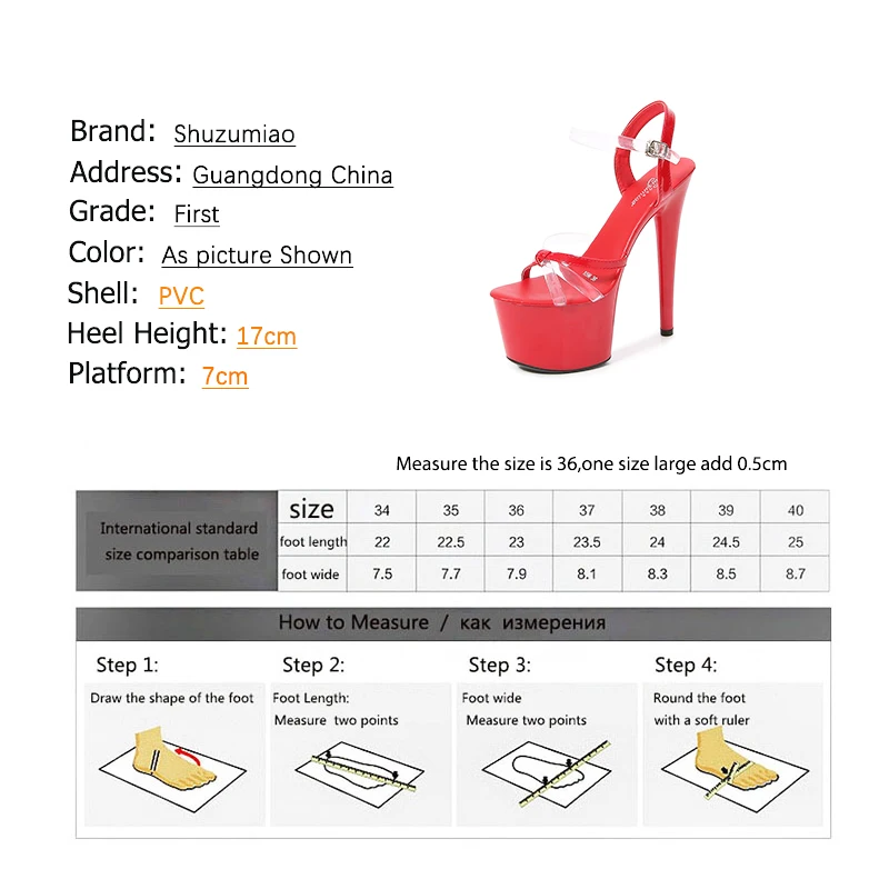 

Shuzumiao Women's Shoes Sandals Thin Heel Waterproof Platform High Heels17cm 2020 New Female Transparent Model Catwalk Artifact