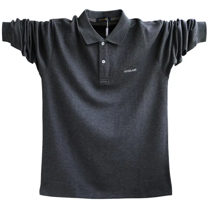 Новая мода плюс Размеры Для мужчин s Poloshirt Для мужчин хлопок рубашка поло Для мужчин с длинным рукавом Свободные тенниски мужской A5308