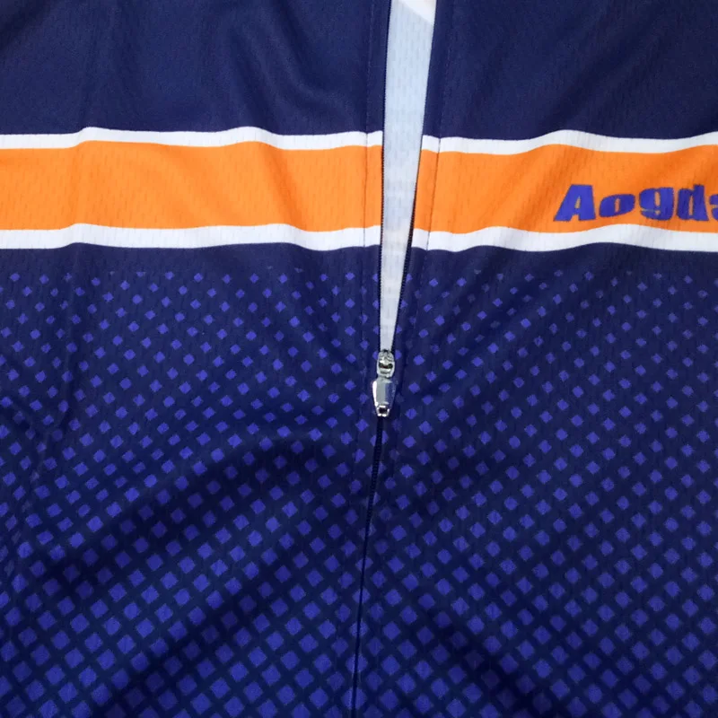 Мужская дышащая велосипедная рубашка Aogda синяя и красная с коротким рукавом лето