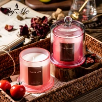 glass candle with hand gift spa essential oil tropical style smokeless scented candle decoration cover band candles aromatherapy