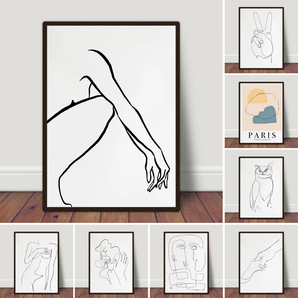 

Nude Line Drawing DIGITAL ART PRINT Female Body Art for Bedroom Home Decor