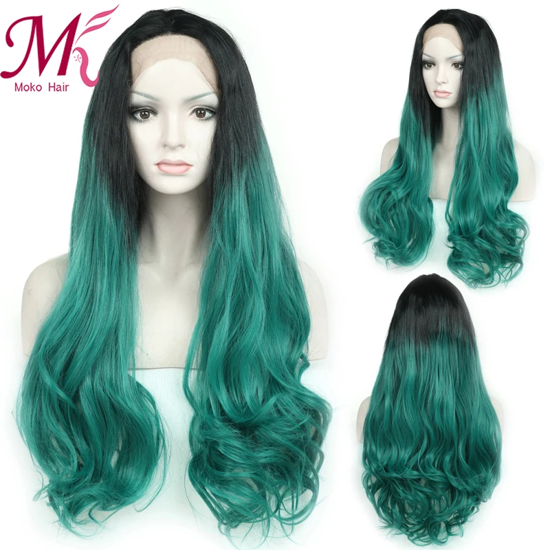 Moko Ombre серый цвет Предварительно выщипанные кружевные Передние синтетические