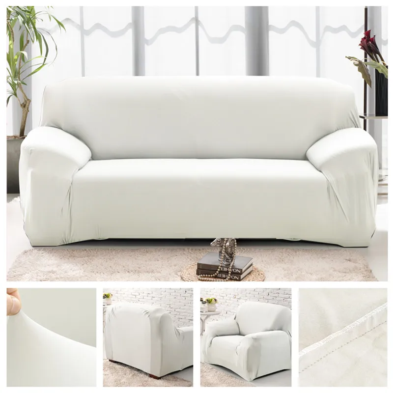 Однотонный эластичный чехол для 1/2/3/4-местного дивана из спандекса | Дом и сад