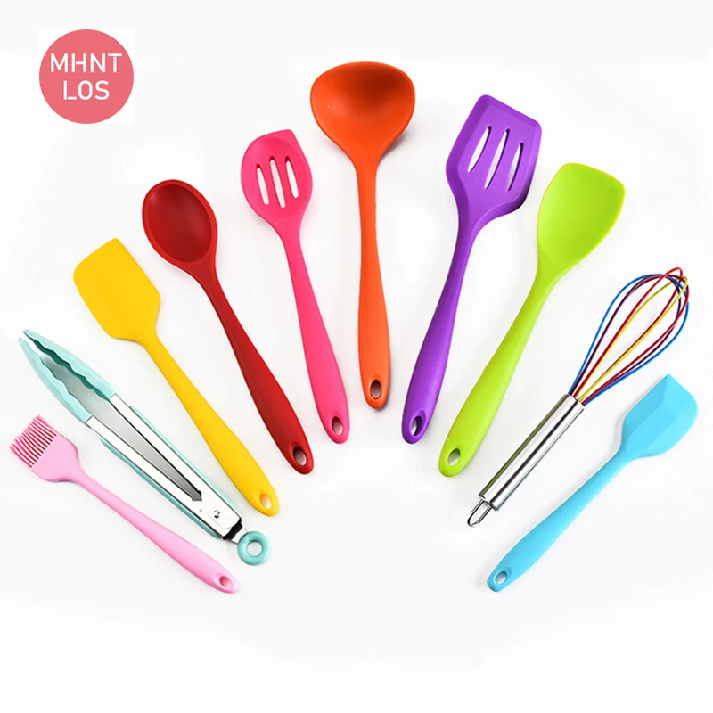 

YUHS Silicone Kitchen Utensils Set Non-stick Cookware Cooking Tools Spoon Soup Ladle Turner Spatula Tongs Cookware Baking
