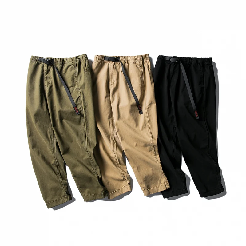 

Men Japan Streetwear Fashion Elastic Waist Belt Casual Loose Harem Pant Male Loose Harem Ankle Length Cargo Pant