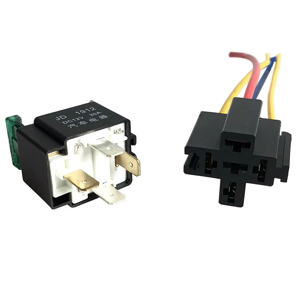 

12V Car Holder Automotive 30A 4-Pin Fuses Accessory Relay ON/OFF With Socket Fused Electronic