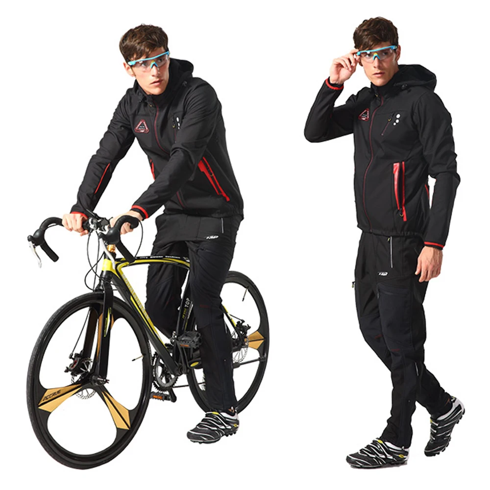 

Men Cycling Sets Camping Hiking Ski Sets Outdoor Riding Mountain Bike Bicycle Waterproof Windproof Thicken Fleece Size S-3XL