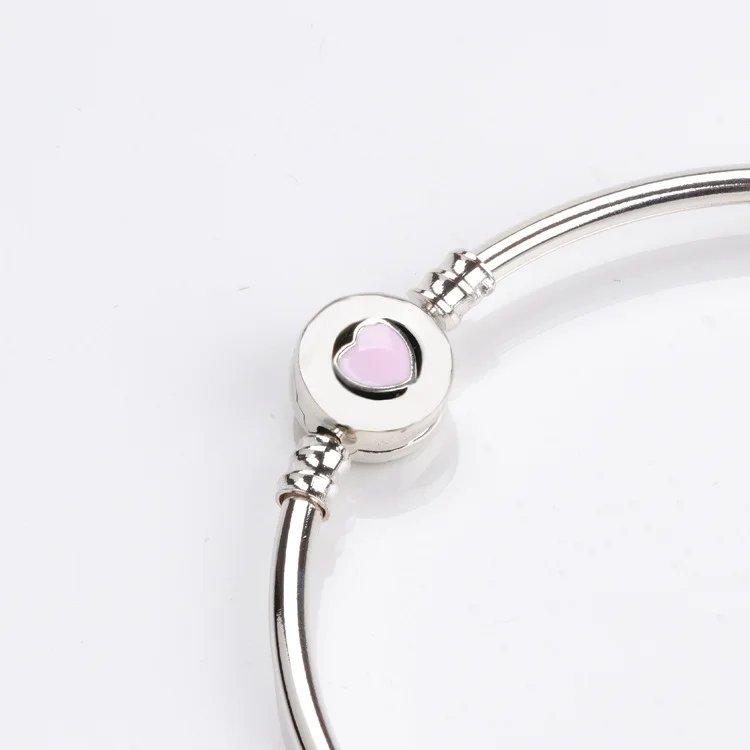 

Authentic 925 Sterling Silver Pan Bracelet Innovative Grateful Heart Pink Heart-shaped Bracelet Fit Charm Women Jewelry