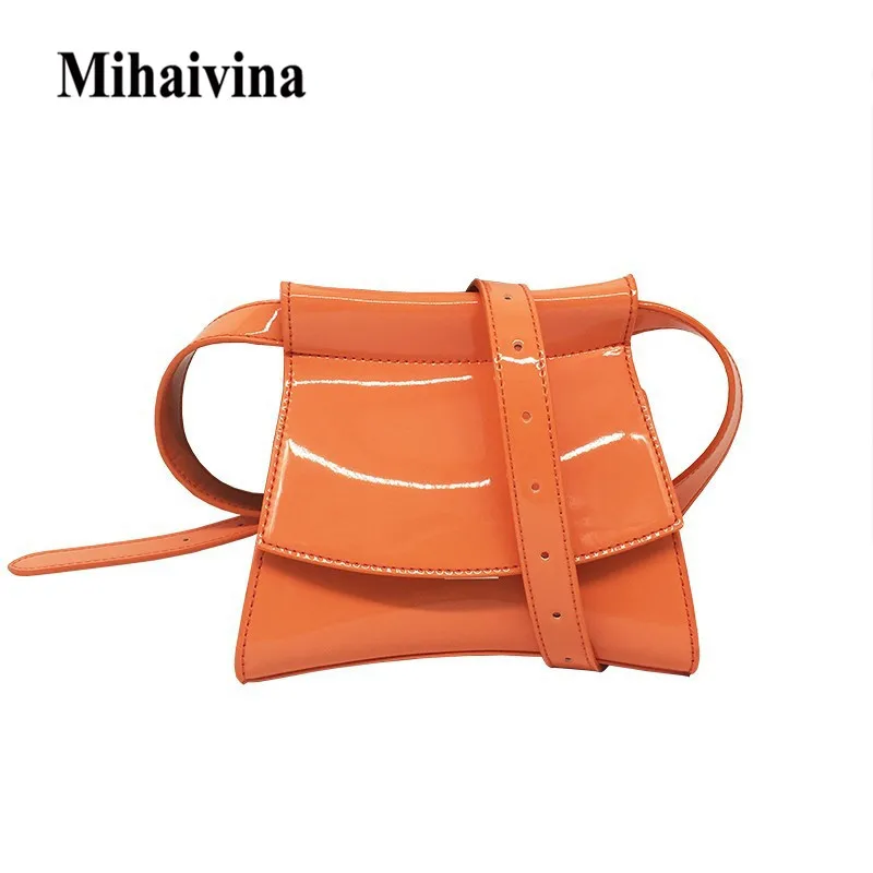 

Mihaivina New Women Waist Bag Patent Leather Shoulder Bags High Quality Fanny Pack Ladies Travel Phone Hip Bum Bag Wholesale