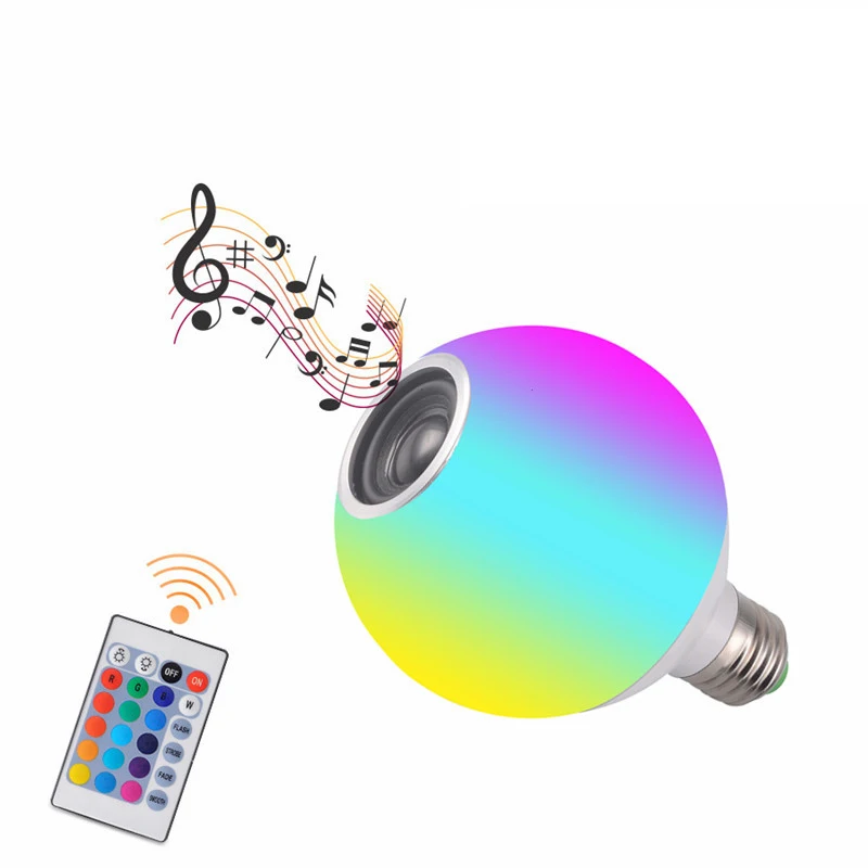 СВЕТОДИОДНАЯ беспроводная музыкальсветильник лампа RGB E27 12 Вт со встроенным