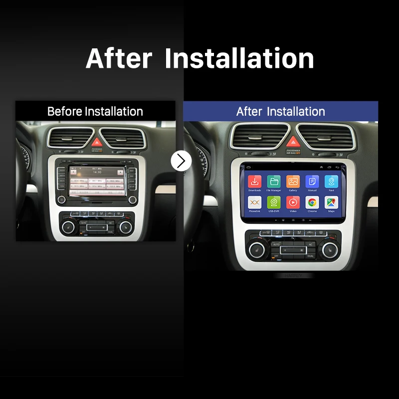 Универсальный автомобильный радиоприемник Harfey Android 8 1 HD GPS для Skoda/Seat/Volkswagen/VW/Passat - Фото №1