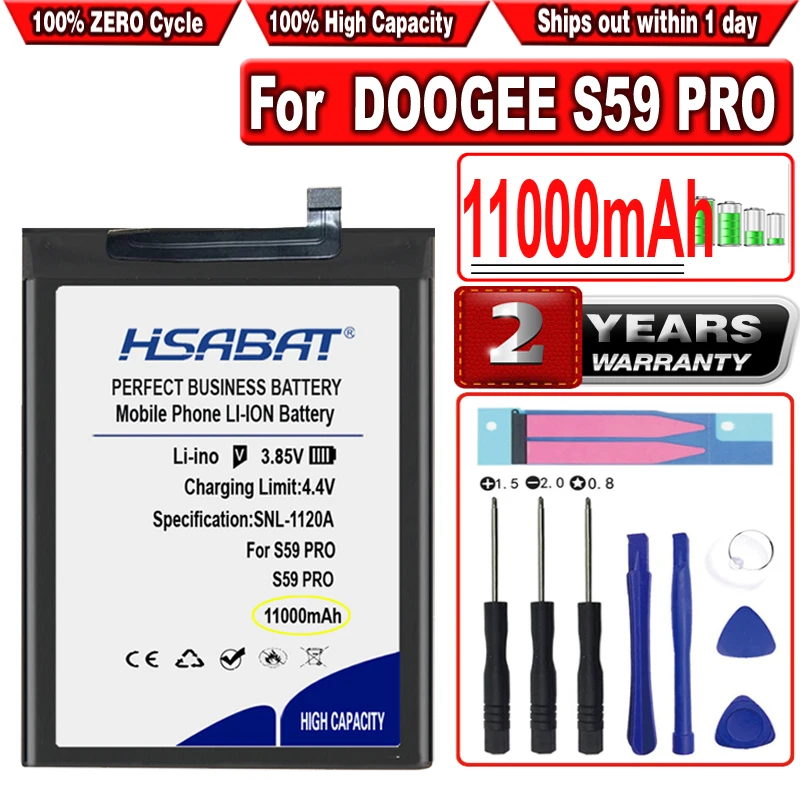 Аккумулятор HSABAT 11000 мАч BAT20M1710050 Для DOOGEE S59 Pro|Аккумуляторы для мобильных телефонов|