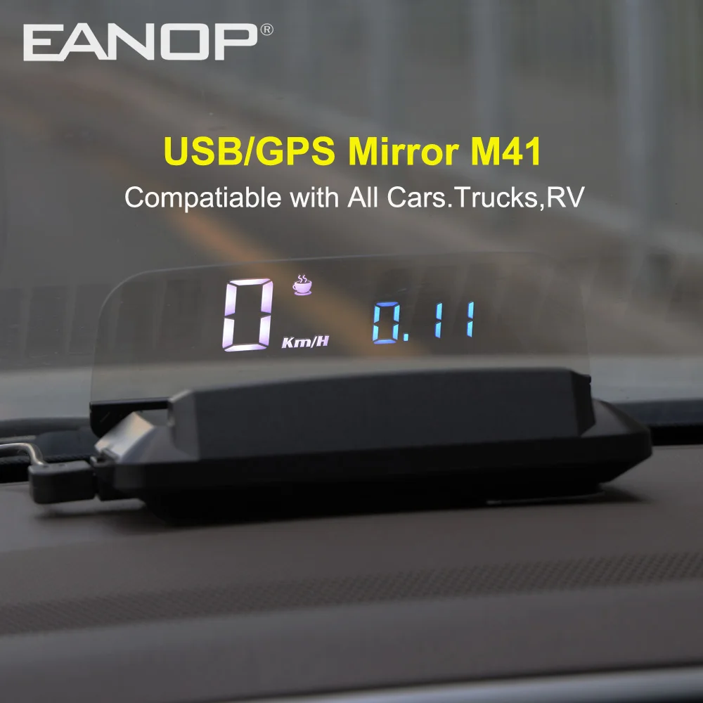 

EANOP USB GPS HUD M41 Headup display Smart Car Windscreen Speed Projector 12V/24V compatiable with All cars