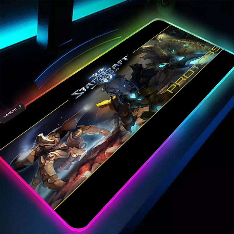 

RGB Gaming Mouse Pad Outer Space Mousepad Large Anti-slip XL Keyboard Desk Mouse Mat for Laptop LED Lighting Play Mat Starcraft