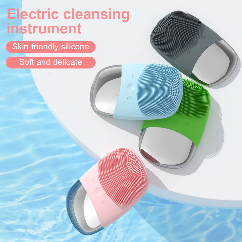 

Silicone Face Cleansing Brush Electric Face Cleanser IPX7 Waterproof USB Charging 5-speed Skin Deep Washing Beauty Massage Brush