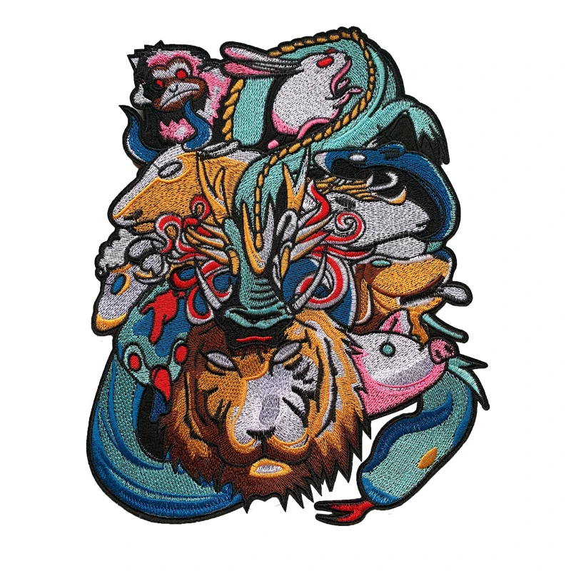 

Wholesale patches Badges Cartoon animal Rabbit Embroidery patch Monkey BadgeS Tiger patches Sheep patches sew on patches