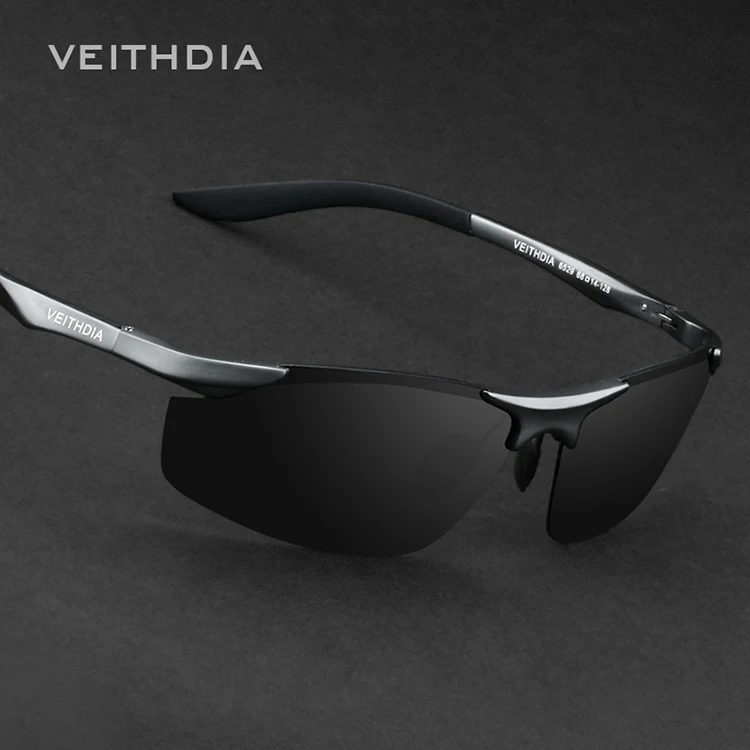 Мужские солнцезащитные очки без оправы VEITHDIA брендовые дизайнерские алюминиевые