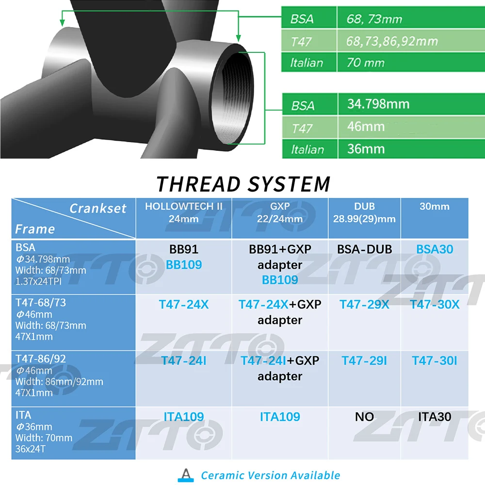 ZTTO T47 велосипедный нижний кронштейн и инструмент для установки 24 MTB дорожный