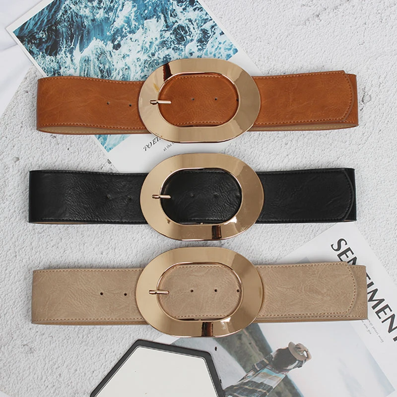 

SeeBeautiful PU Leather Metal Pin Buckle Girdle Waist Belts Simple New Fashion Spring 2021 Women M596