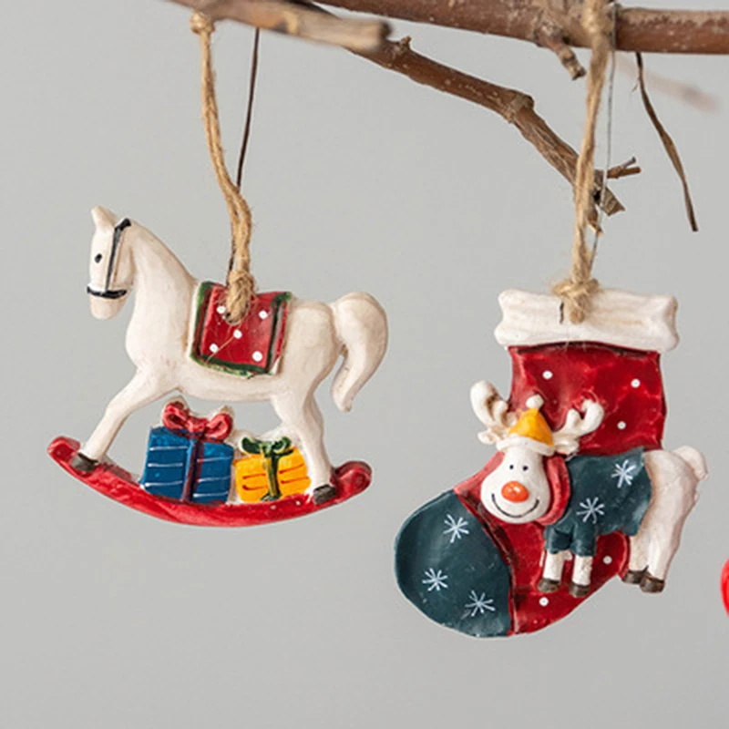 

Christmas Socks Elk Horse Tree Decoration Pendants Hanging Ornaments Crafts Gifts Xmas New Year Party Wedding Decor