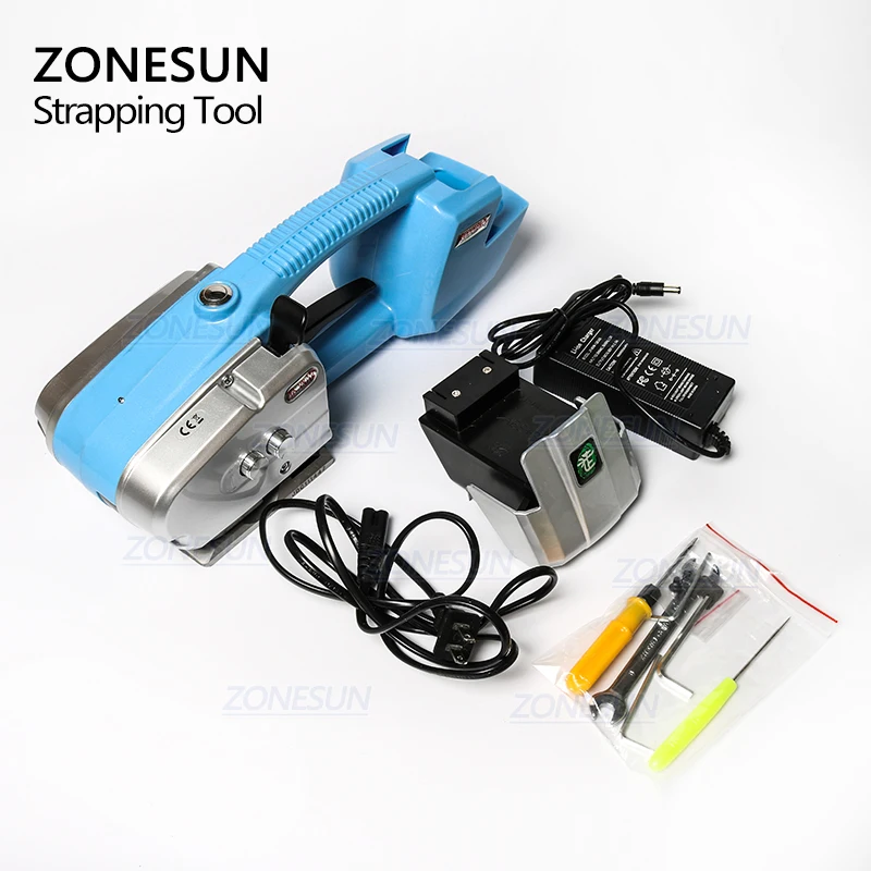 

ZONESUN Battery Strapping Tools Hand Held PP PET Strapping Machine Plastic Belt Packaging Battery Strap Width 13-16mm JD16