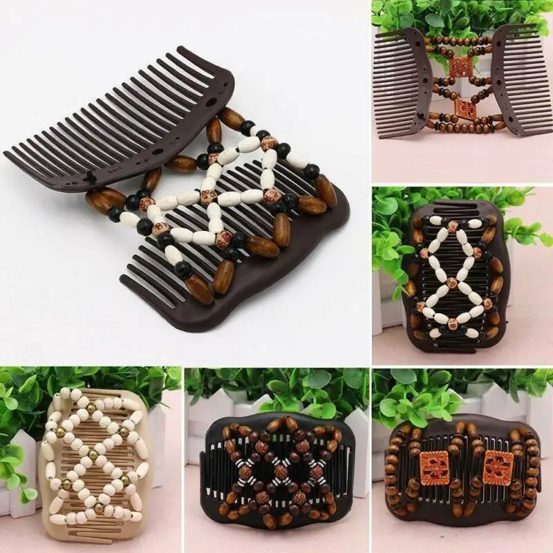 Расческа для волос эластичная с бусинами бабочками 1 шт.| |