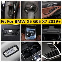 for bmw x5 g05 x7 2019 2022 water cup holder air ac vent shift gear panel cover kit trim carbon fiber interior accessories