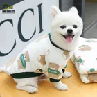 Осенне-зимнее пальто для маленьких и средних собак и кошек теплая фланелевая одежда товары с принтом клубники и медведя одежда для домашних животных