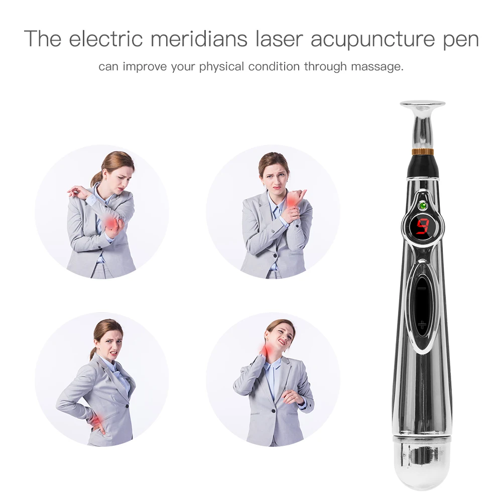Новинка электронная акупунктура ручка массажер Электрический меридиан лазерная