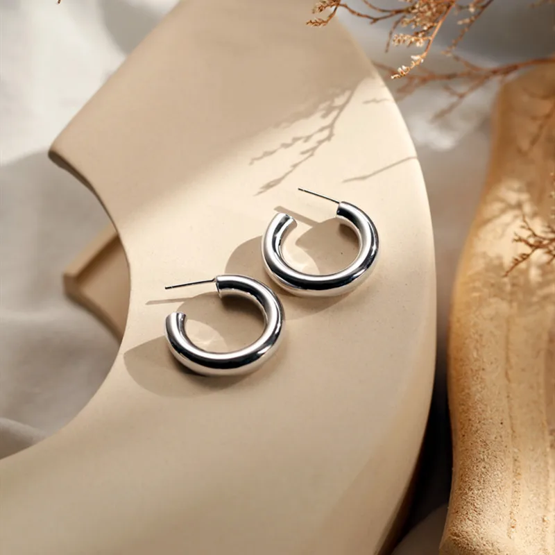 YIZIZAI Модные посеребренные серьги для женщин мини маленькие кольца круглые с